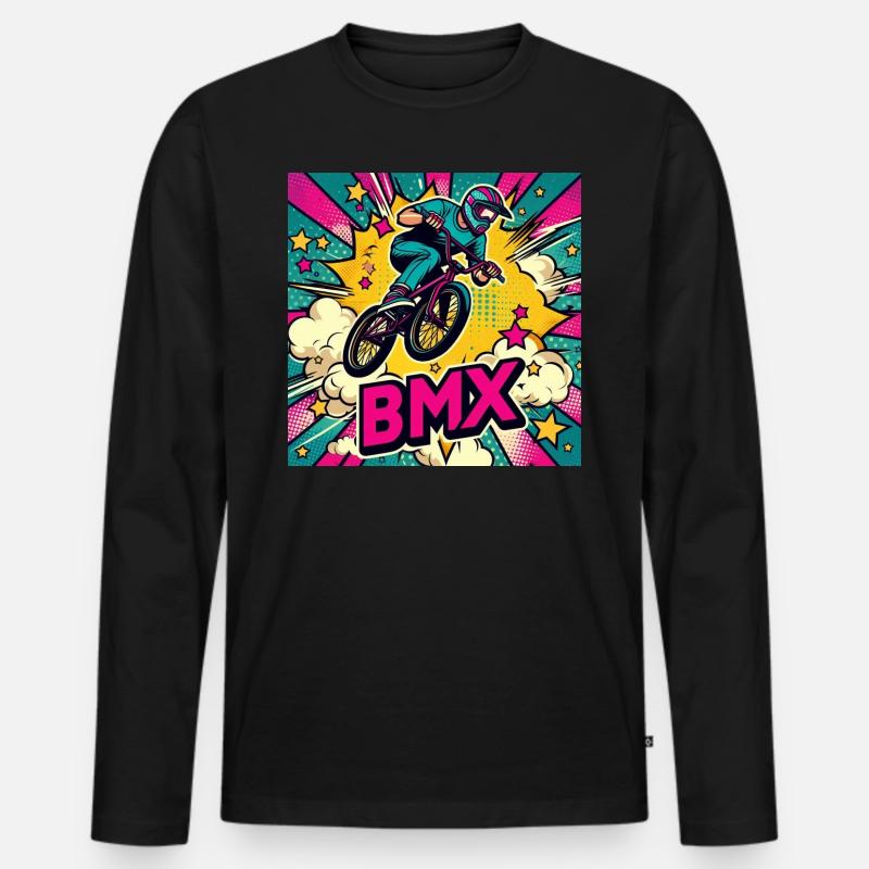 BMX Rad - Männer Premium Bio Langarmshirt - Schwarz