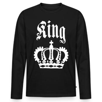 KING & QUEEN crown partner look - Men's Premium Organic Long Sleeve Shirt - black - Front - Nico (187cm)