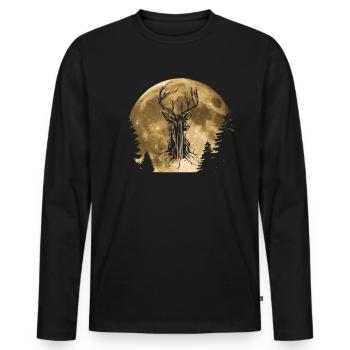 Hunter hunting designs - Men's Premium Organic Long Sleeve Shirt - black - Front - Nico (187cm)