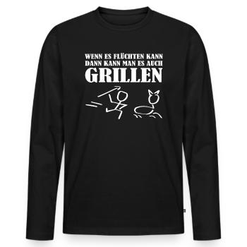 Grill Grillen Grillsaison Grillieren Griller BBQ - Männer Premium Bio Langarmshirt - Schwarz - Vorne - Nico (187cm)