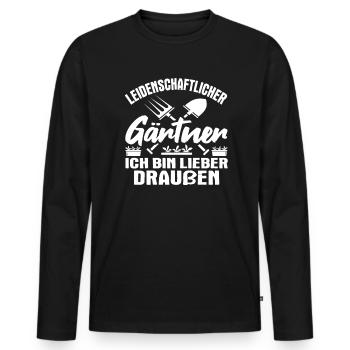 Design für Hobby Gärtner - Männer Premium Bio Langarmshirt - Schwarz - Vorne - Nico (187cm)