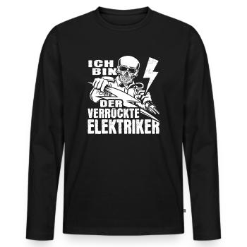 Elektriker Elektro Elektrotechnik Designs - Männer Premium Bio Langarmshirt - Schwarz - Vorne - Nico (187cm)
