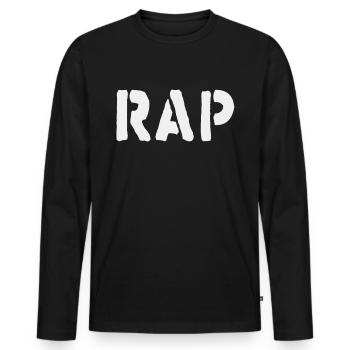 Beats and Rhymes: Rap Music - Men's Premium Organic Long Sleeve Shirt - black - Front - Nico (187cm)