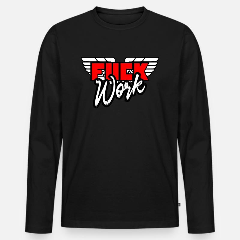 Scheiß auf Arbeit - Männer Premium Bio Langarmshirt - Schwarz
