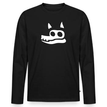 Funny dog head skeleton with flowers - Men's Premium Organic Long Sleeve Shirt - black - Front - Nico (187cm)