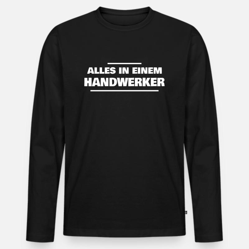 Alles in einem Handwerker - Männer Premium Bio Langarmshirt - Schwarz