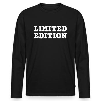 Limited Edition Saying - Men's Premium Organic Long Sleeve Shirt - black - Front - Nico (187cm)