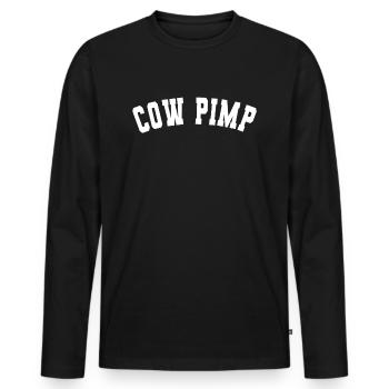 Éleveur de vaches proxénètes - T-shirt manches longues Premium bio Homme - noir - Devant - Nico (187cm)