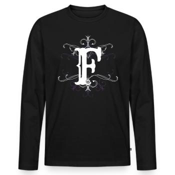 Letter F Letter F - Men's Premium Organic Long Sleeve Shirt - black - Front - Nico (187cm)