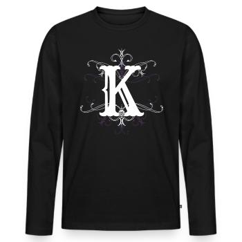 Letter K letter -K - Men's Premium Organic Long Sleeve Shirt - black - Front - Nico (187cm)