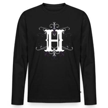 Letter H Letter H - Men's Premium Organic Long Sleeve Shirt - black - Front - Nico (187cm)