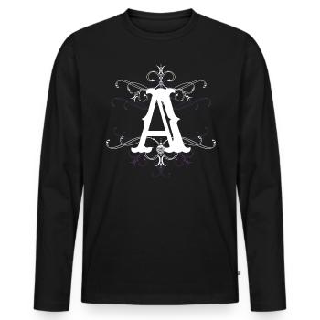 Lettre A, point A) - T-shirt manches longues Premium bio Homme - noir - Devant - Nico (187cm)