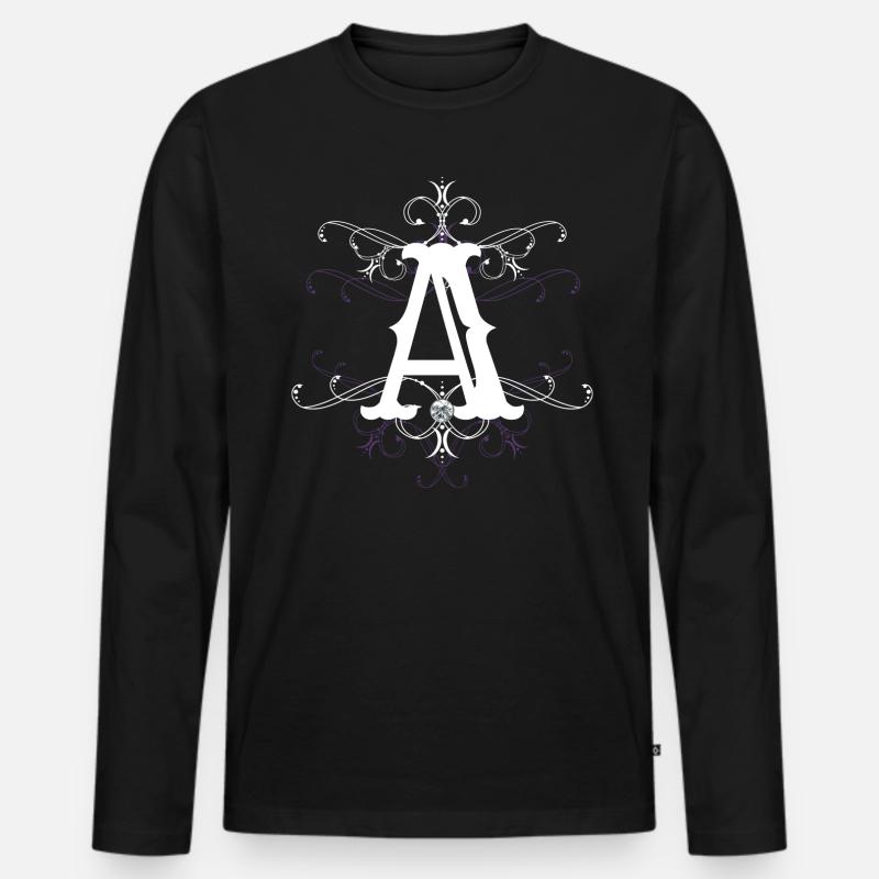 Buchstabe A Buchstabe-A - Männer Premium Bio Langarmshirt - Schwarz
