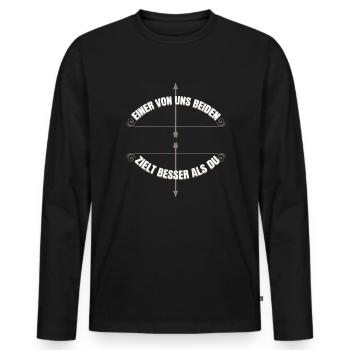 Archer Gift pour le tir à l’arc avec Arrow - T-shirt manches longues Premium bio Homme - noir - Devant - Nico (187cm)
