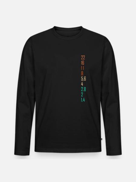 Regalo de fotografía para cámara de apertura de fotógrafo - Camiseta ecológica prémium de manga larga para hombre - negro