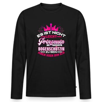 Bogenschützin Geschenk zum Bogenschießen Pfeil - Männer Premium Bio Langarmshirt - Schwarz - Vorne - Nico (187cm)