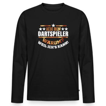 Dartspieler Geschenk Darts Spielen Dart Fan - Männer Premium Bio Langarmshirt - Schwarz - Vorne - Nico (187cm)
