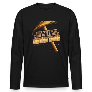 Bergmann Geschenk für Minenarbeiter Bergbau - Männer Premium Bio Langarmshirt - Schwarz - Vorne - Nico (187cm)