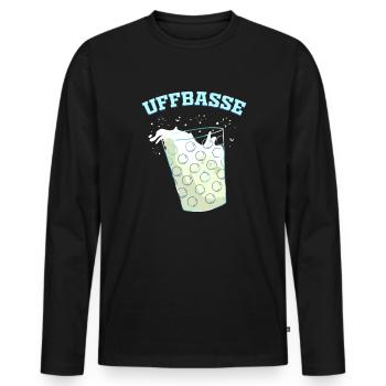 Pfalz Dialekt Lustiges Pfälzer Geschenk Weinfest - Männer Premium Bio Langarmshirt - Schwarz - Vorne - Nico (187cm)