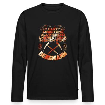 Minenarbeiter Geschenk für Bergmänner Bergbau - Männer Premium Bio Langarmshirt - Schwarz - Vorne - Nico (187cm)