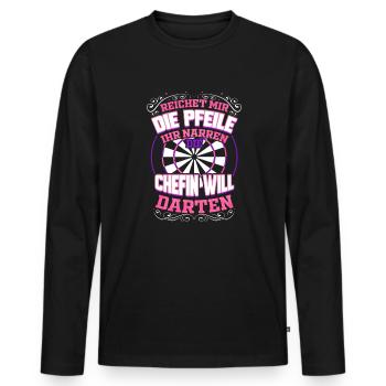 Dartspielerin Lustiges Geschenk Darts Spielen - Männer Premium Bio Langarmshirt - Schwarz - Vorne - Nico (187cm)