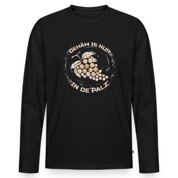 Pfalz Dialekt Pfälzer Wein Design für Pälzer - Männer Premium Bio Langarmshirt - Schwarz - Vorne - Nico (187cm)