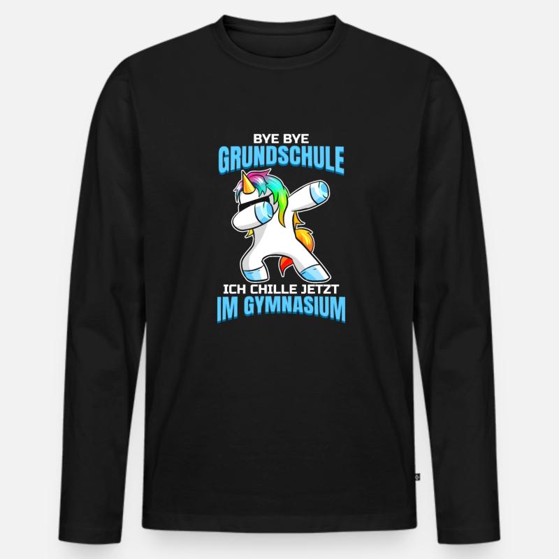 Grundschule Abschluss Schule Grundschulabschluss - Männer Premium Bio Langarmshirt - Schwarz