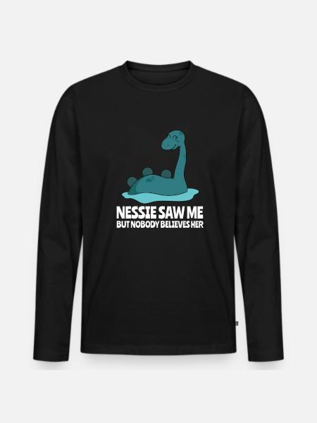 Funny Nessie Monster of Loch Ness Monsters - Men's Premium Organic Long Sleeve Shirt - black
