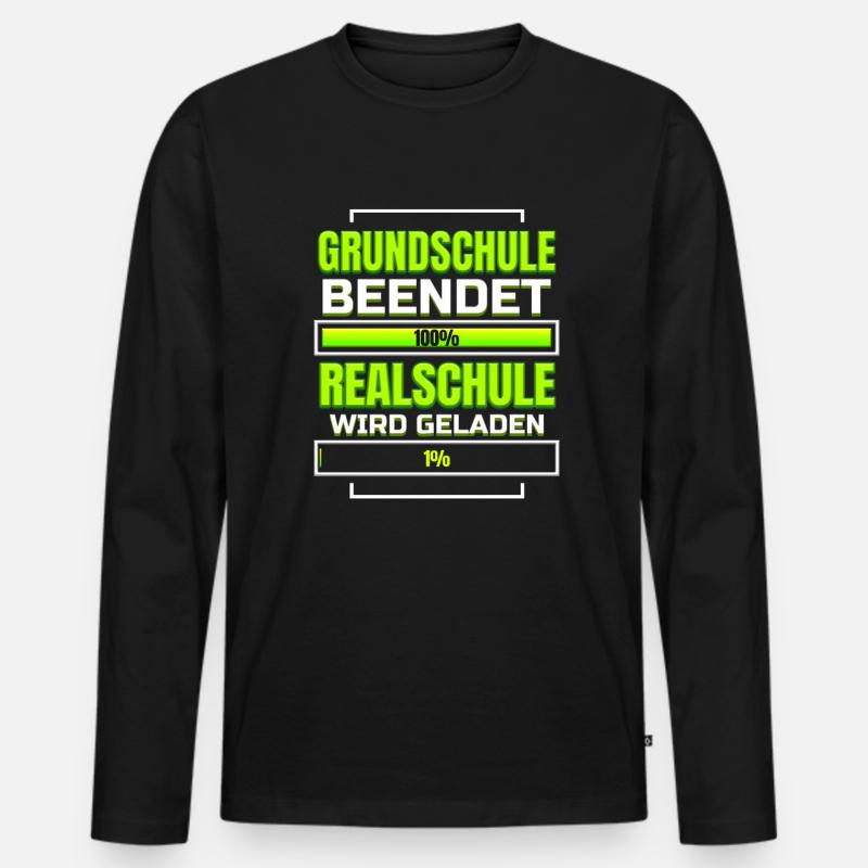 Grundschule Abschluss Realschule 5. Klasse - Männer Premium Bio Langarmshirt - Schwarz