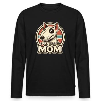 Happy Bully for the Bull Terrier Dogs Mom - Men's Premium Organic Long Sleeve Shirt - black - Front - Nico (187cm)