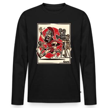 Leo the Nidas – Sparta actor flees from the set - Men's Premium Organic Long Sleeve Shirt - black - Front - Nico (187cm)