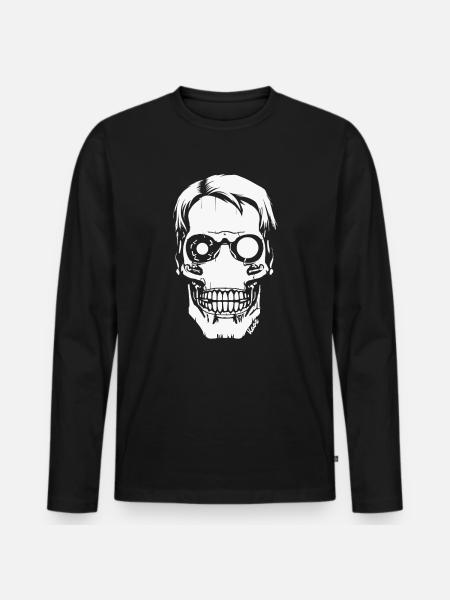 Cyber Skull – Futuristic Skull - Men's Premium Organic Long Sleeve Shirt - black