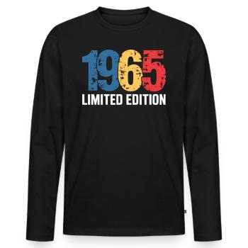 Legend 1965 Geschenke zum 60. Geburtstag für Männer Frauen 60 J - Männer Premium Bio Langarmshirt - Schwarz - Vorne - Nico (187cm)