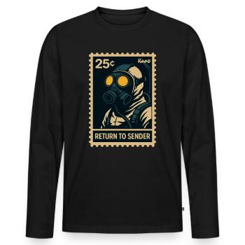Retour à Masque à gaz émetteur - T-shirt manches longues Premium bio Homme - noir - Devant - Nico (187cm)