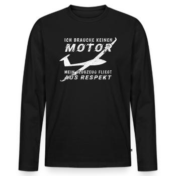 Segelflugzeug Pilot, Segelflieger Geschenkidee - Männer Premium Bio Langarmshirt - Schwarz - Vorne - Nico (187cm)
