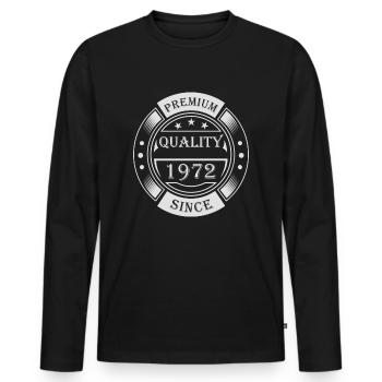 1972 Premium Qaulity depuis 1972 50e anniversaire - T-shirt manches longues Premium bio Homme - noir - Devant - Nico (187cm)