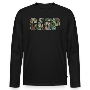Carp Camo - Männer Premium Bio Langarmshirt - Schwarz - Vorne - Nico (187cm)