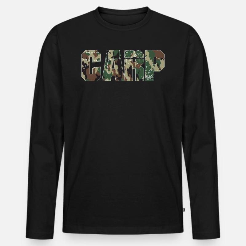 Carp Camo - Männer Premium Bio Langarmshirt - Schwarz