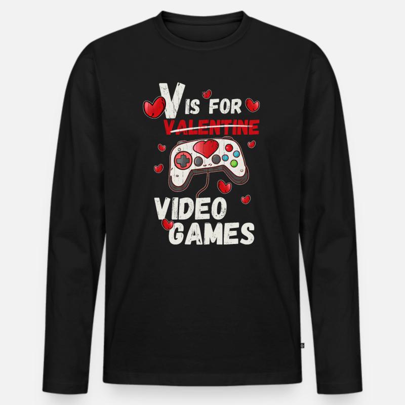 Conception de jeu Valantime - T-shirt manches longues Premium bio Homme - noir
