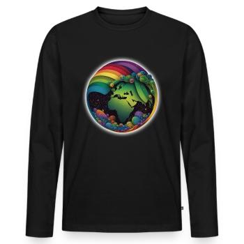 The world is colorful and diverse, rainbow Lgbtq - Men's Premium Organic Long Sleeve Shirt - black - Front - Nico (187cm)