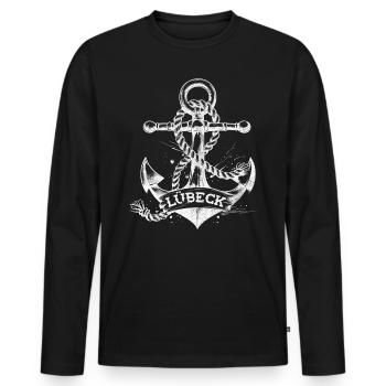Ancre de Lübeck - T-shirt manches longues Premium bio Homme - noir - Devant - Nico (187cm)