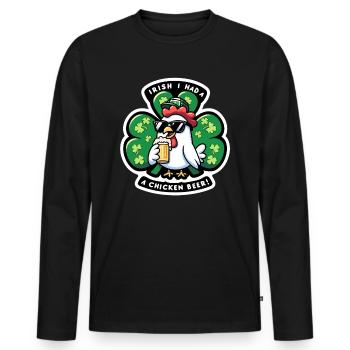 Happy Skt Patrick ́s day - Men's Premium Organic Long Sleeve Shirt - black - Front - Nico (187cm)