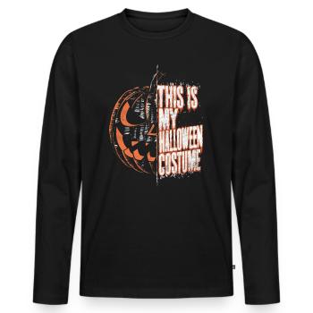 C’est mon costume d’Halloween - T-shirt manches longues Premium bio Homme - noir - Devant - Nico (187cm)