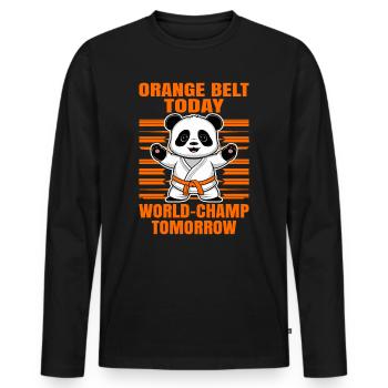 Yellow belt today, world champion tomorrow. Judo Shirt - Men's Premium Organic Long Sleeve Shirt - black - Front - Nico (187cm)
