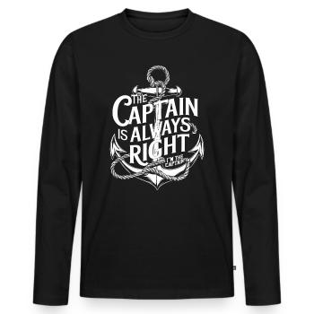 The captain always has quite funny nautical de - Men's Premium Organic Long Sleeve Shirt - black - Front - Nico (187cm)