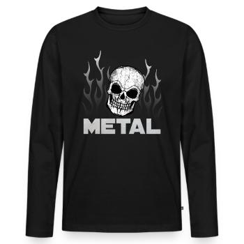 Motif de groupe de hard rock en métal pour femmes et hommes - T-shirt manches longues Premium bio Homme - noir - Devant - Nico (187cm)