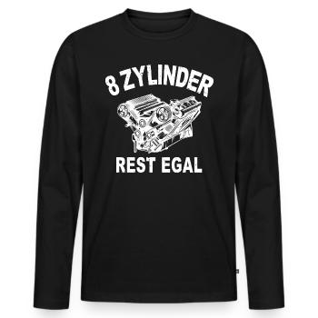 Motor 8 Zylinder Auto US Car Vintage - Männer Premium Bio Langarmshirt - Schwarz - Vorne - Nico (187cm)