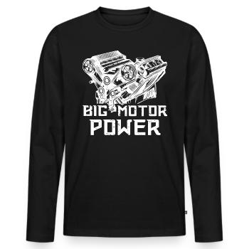 Motor Motorblock Auto 8 Zylinder US car - Männer Premium Bio Langarmshirt - Schwarz - Vorne - Nico (187cm)