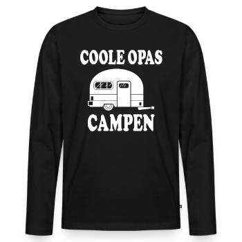 Opa camping Opas campen - Männer Premium Bio Langarmshirt - Schwarz - Vorne - Nico (187cm)