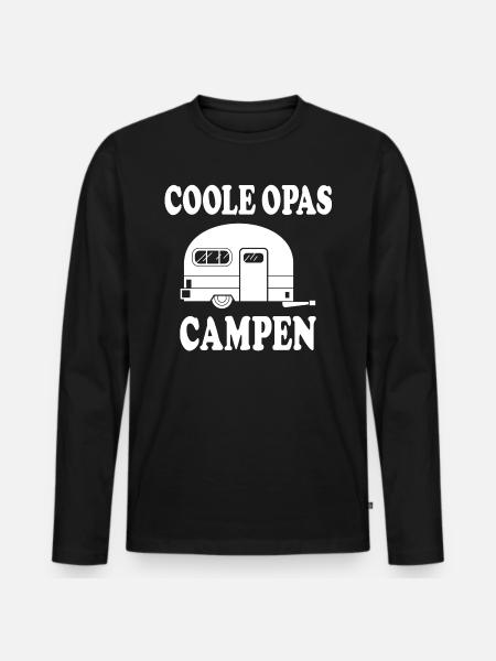 Opa camping Opas campen - Männer Premium Bio Langarmshirt - Schwarz